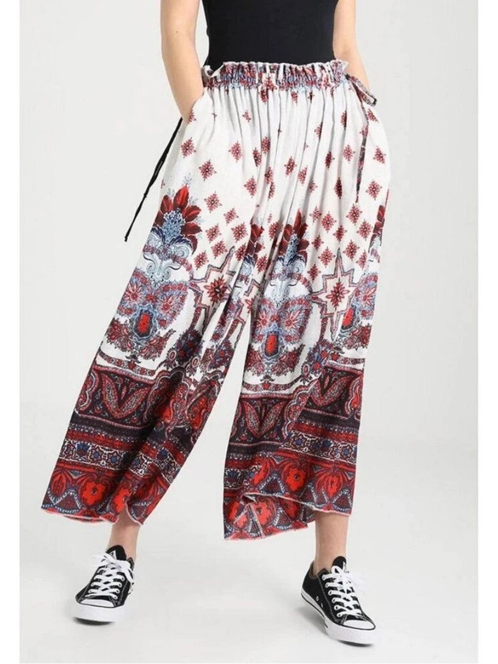 Free People Gold Dust Printed Wide Leg Pants Women’s XS Bohemian Festival Spring